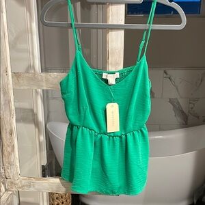 Green Spaghetti Strap Top
